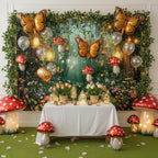 Spring Enchanted Forest Backdrop, Fairy Tale Wonderland Garden Backdrops for Photoshoot, Mushroom Butterfly Woodland Fairy Tea Party Decorations Photo Booth Studio Props Backdrops 15X10FT - Image 3