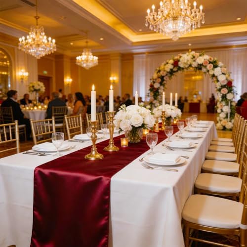 Satin Chair Sashes Bows 50 Pack Universal Polyester Chair Ribbons for Wedding Anniversary Retirement Party Birthday Engagement Banquet Graduation Outdoor Events Decor (Burgundy, 50 pcs) - Image 6