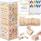 80 Wedding Guest Book Alternative tumbling tower Wooden Block, Leaves by Beeveer