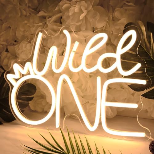 Britrio Wild One Crown Neon Light Sign Baby Shower Girl Boy One Year Decor - Image 6