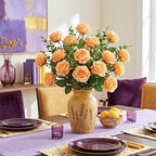 Auihiay 60PCS Artificial Roses, Champagne Roses, Velvet Silk Roses - Image 6