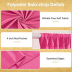 10x10ft Hot Pink Backdrop Curtains for Wedding Parties Wrinkle Free Fuchsia Curtains Photo Backdrop Drapes for Valentines Photography Birthday Baby Shower Soft Fabric Party Backgournd for Photoshoot - Image 2