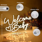 Britrio Welcome Baby Neon Sign for Baby Shower Gender Reveal Party Backdrop - Image 4