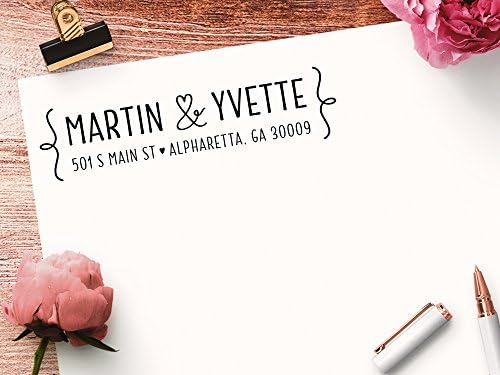 Personalized Heart Ampersand Self-Inking Return Address Stamp for Wedding - Image 2
