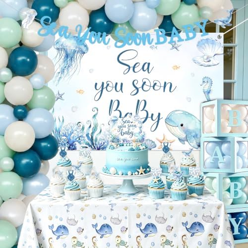 Sea You Soon Baby Shower Decorations All-in-One Kit Blue Boy - Image 2