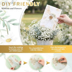 Fullhawl 100 Sets Wedding Invitations Wraps Set Pre Folded Vellum Jackets for 5 x 7 Invitations Dried Flowers Wax Seal Stickers Chiffon Silk Ribbon for Wedding Birthday Bridal Shower (White) - Image 4