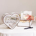 Personalized Wedding Guest Book Alternative - Rustic Wedding Decorations for Reception Inside Outside Wooden Wedding Keepsake Box - 2B1 Wedding Heart Guest Book Drop Box for Bridal Baby Shower Party - Image 5