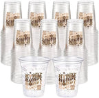 100 Pcs Western Cowboy Plastic Cups for Party Supplies, 12 oz by Ferrochef