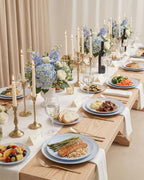 bUCLA 100PCS Light Blue Plastic Plates - Blue Disposable with Gold Rim - Include 50 Each (10 inch Dinner & 7 inch Dessert) Plates, Ideal for Party, Birthday & Spring - Image 6