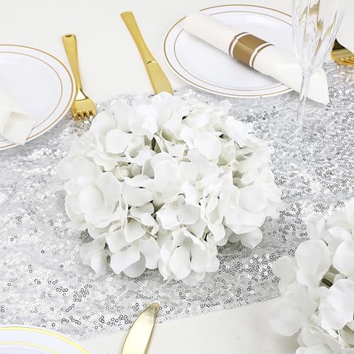 White Hydrangea Flower Balls for Centerpieces - 12 PCS - Image 5