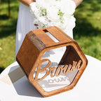Card Box for Wedding - Personalized Card Box for Reception Rustic Wedding Decorations Memory Keepsake Box - Gift Holder for Bridal Baby Shower Decorative - Image 3