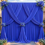 32ftx10ft Wrinkle Free Royal Blue Backdrop Curtain - 10 Feet Photography Backdrop Drapes, Silky Polyester Back Drop Cloth for Wedding Baby Shower Balloon Arch Background by Unknown