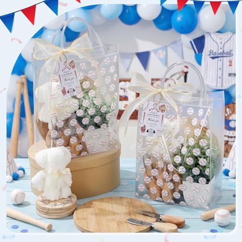 Honeydak 49 Pcs Baseball Baby Shower Prizes for Game Players 6 Sets Cheese Board Fork Knives Coasters Towel Potted Plant Thanks Card Gift Bag for a Little Slugger is on the Way Baby Shower Favors - Image 7