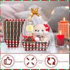 Nuogo 12 Pack Christmas Basket for Gifts Empty 9.8 x 6.5 Inch Bulk Gift Baskets Empty to Fill Cardboard Trays with Basket Bags, Pull Bows for Christmas Holiday Birthday Party Gifts(Plaid Style) - Image 7