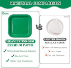Vyntra 350 Pcs Green Square Paper Plates and Napkins Set, Serves 50 - Image 7