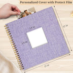 12"x12" Scrapbook Photo Album Linen Cover 40 Sheets 80 Pages White Paper - Image 2