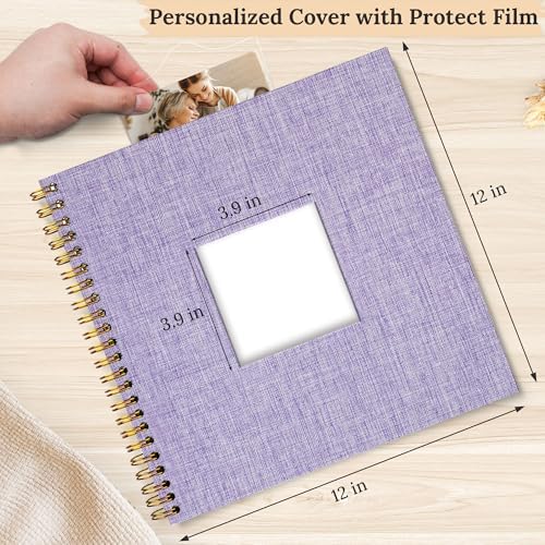 12"x12" Scrapbook Photo Album Linen Cover 40 Sheets 80 Pages White Paper - Image 2