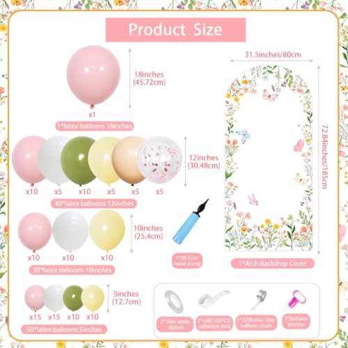 ZestZing Wildflower Arch Backdrop Cover Balloon Garland Arch Kit - Image 2