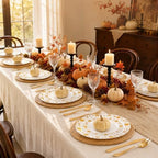 WDF 150pcs Gold Plastic Plates with Disposable Plastic Silverware - Premium Thanksgiving Dinnerware Sets for Thanksgiving Day&Parties - Image 6