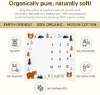 Pondering Pine Organic Baby Monthly Milestone Blanket Boy - Growth Age Blanket for 1-12 Months Milestones with Month Marker Frame and Newborn Announcement Disc, Woodland, Bear, 47”x47” - Image 3