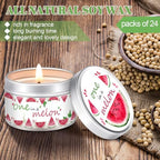 MTLEE Baby Shower Party Favors Candles Lavender Scented Baby Shower Favors for Guests Rustic Tealights Candles Gender Reveal Return Gifts(Red,One in A Melon,1.2 oz,24 Pcs) - Image 3