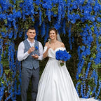 WEISPARK 100PCS Artificial Hydrangea Flowers, Fake Flowers Silk Hydrangea Full Flowers Heads with Stems for Wedding Home Party Shop Baby Shower Decor (Royal Blue) - Image 4