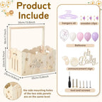 Purple, Wooden Baby Shower Crate Closet,Hollow - Image 3