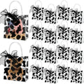 Hosuly 24 Pcs Cow Print Clear Gift Bags with Handle, Transparent PVC Tote by Hosuly