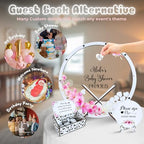 Baby Shower Guest Book Alternative Girl, Wildflower Wooden Drop Box Frame - Image 2