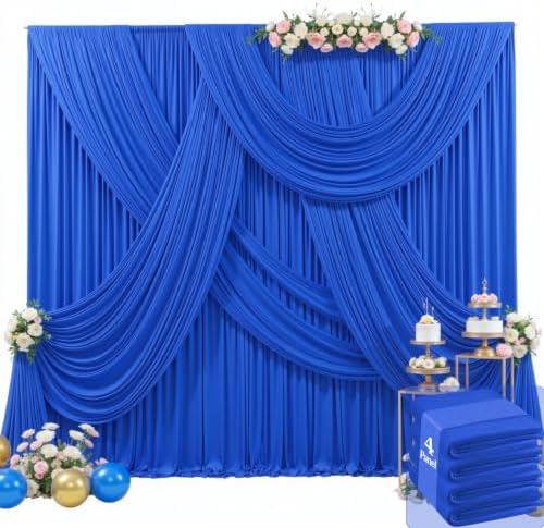20ft x 15ft Royal Blue Wrinkle Free Backdrop Curtains for Wedding Party Backdrops Curtain Drapes Fabric Decorations Photo Back Drop Cloth for Baby Shower Photography Stage Reception by Tao-GePartyDecorations