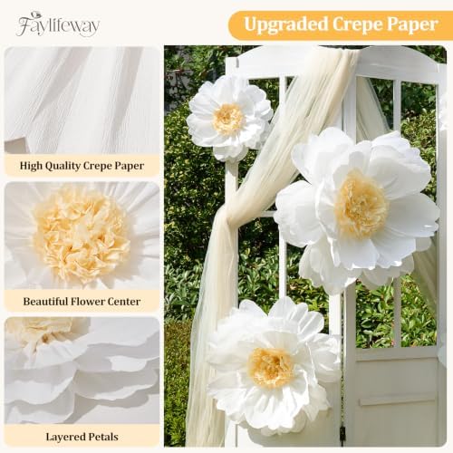 Faylifeway Giant Paper Fowers Decorations for Wall Wedding Home Backdrop - Image 6
