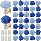 65PCS Hydrangea Artificial Flowers with Stronger Bendable Stems, Premium Silk Faux Hydrangea Flowers Bulk for DIY Wedding, Arches, Baby Showers & Event Decor(Blue Mix) by ECCELSO