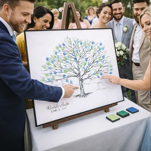 Guestbook Tree, Elm Tree Thumbprint Wedding Guest Book Alternative (Guestbook Sizes: 13" x 19" to 24" x 36") - Image 2