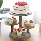 SwallowLiving 5 Tier Round Cupcake Tower Stand for 60 Cupcakes Wooden Cake Stands Farmhouse Tiered Tray Decor Cupcake Display for Birthday Graduation Baby Shower Tea Party and Wedding by SwallowLiving
