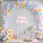 50x8ft White Backdrop Curtains for Parties Wrinkle Free Fabric Backdrop Curtain Wedding Photo Drapes Backdrop for Birthday Party Baby Shower Bridal Shower Photography Back Drop 10 Panels 5x8FT - Image 2