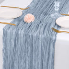 28 Pack Dusty Blue Cheesecloth Table Runner 17x108 Inch Semi Sheer Boho Gauze Cheese Cloth Fabric Table Runners, for Wedding Party Baby Shower Birthday Home Decor Garden Farmhouse - Image 7