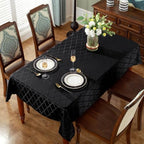 SASTYBALE Jacquard Tablecloth Rectangle, 60" x 102", Black - Image 2