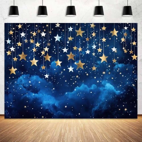 8 x 6 ft Twinkle Littler Star Backdrops Blue Galaxy Starry Night Sky Children Kids Birthday Baby Shower Party Photography Background Newborn Baby Child Portrait Decorations Photo Props by Unknown