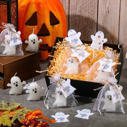 MTLEE 25 Sets Halloween a Little Boo Baby Shower Ghost Candle Gifts, Blue - Image 5