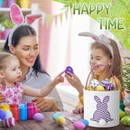 Honeydak 6 PCS Easter Baskets for Kids Fine-lined Wavy Bunny Tote Bags - Image 2