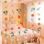 Livole 6Pcs 36Ft Wildflower Fall Garland with Bow Hanging Flower Backdrop - Image 2