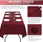 Showgeous 60x102 Inch Burgundy Rectangle Tablecloth 10 Pack Fit 6FT Table - Image 5