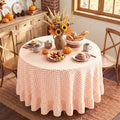 Eternal Beauty Gingham Ruffled Tablecloth Orange White 70 Round Halloween by EternalBeauty