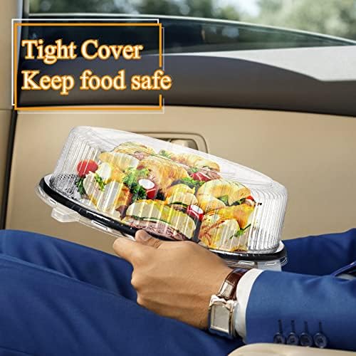 6 Pack Disposable Catering Trays with Lids for Party, 16 Inch, Black - Image 5