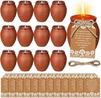 Conelist 12 Set Cielito Lindo Party Decorations Baby Shower Candles Terracotta Mexican Recuerdos DIY Jar Candles with Gift Tags and Rope for Baby Shower Birthday Cinco De Mayo Fiesta (Brown) by Conelist