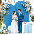 Baby Blue and Royal Blue Arch Cover 2 Set-7.2FT and 6FT Arch Backdrop Cover Spandex Fitted Wedding Arch Stand Covers for Baby Shower Boy Birthday Party Gender Reveal Photo Background Decorations by Suppromo
