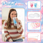Remerry 50 Sets Gender Reveal Party Cups with Lids and Straws - 17 Oz Plastic Pink and Blue Clear Cups Bulk for Birthday Party Baby Shower Theme Events Decorations Supplies - Image 3