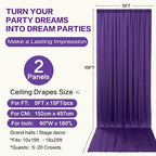 10ft×15ft Deep Purple Backdrop Curtain for Wedding Parties - Image 6