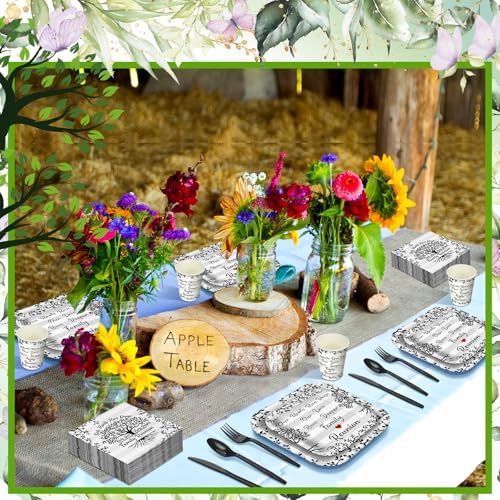 350 Pcs Family Reunion Paper Plates and Napkins Set Serve 50 Guests - Image 4