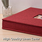 HoneyTolly Large Photo Album Self Adhesive, DIY Scrapbook Album for 600 Photos, 13"x12.6" 120 Pages Linen Cover Memory Book(Red) - Image 2